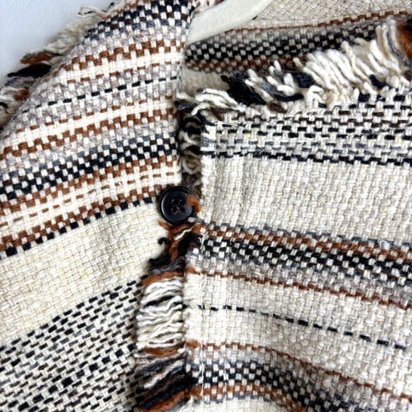 Isabel Marant Étoile Josia Striped Fringe Coat Jacket Blazer Sz 40 L Boho Paris - Picture 6 of 12